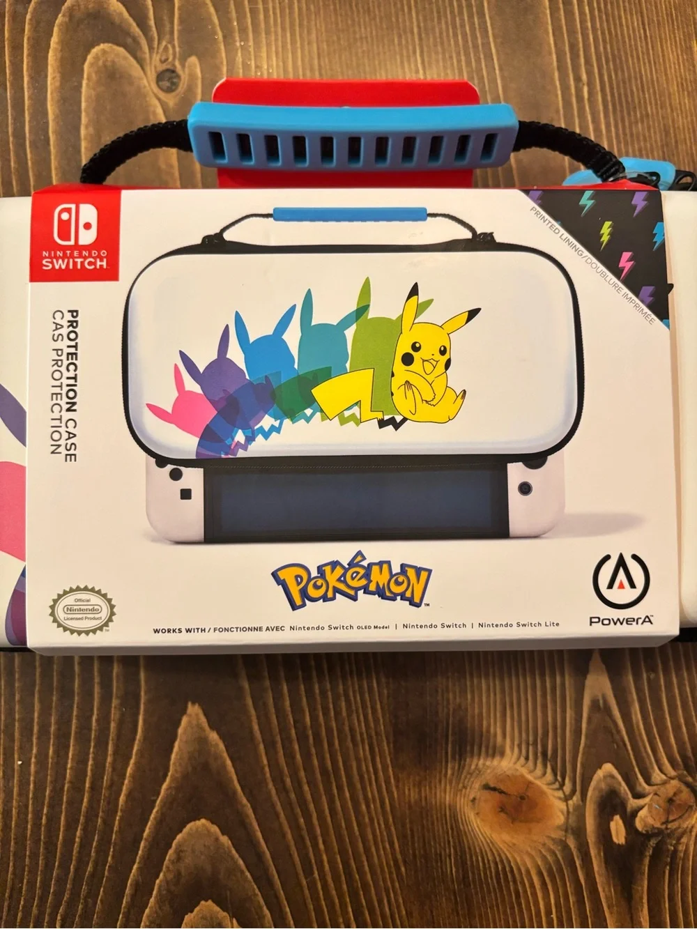 Nintendo Switch Pokemon Pikachu Rainbow Carrying Case - White